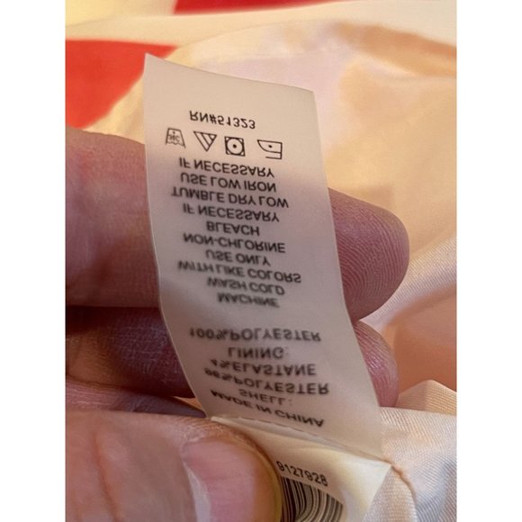 Vince Camuto Womens Striped Shift Dress Round Neck Back Zip Pink White Size 6 - Picture 8 of 8